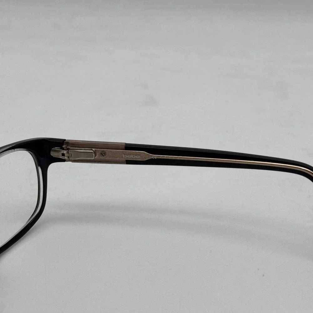 BEBE LADY VEGAS BB 5082 001 JET BLACK GOLD AUTHENTIC FRAMES EYEGLASSES 52-16